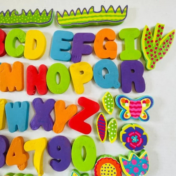 Foam Letters Numbers Flowers Butterfly Cactus Alphabet Kids Learning Educational - Picture 2 of 9
